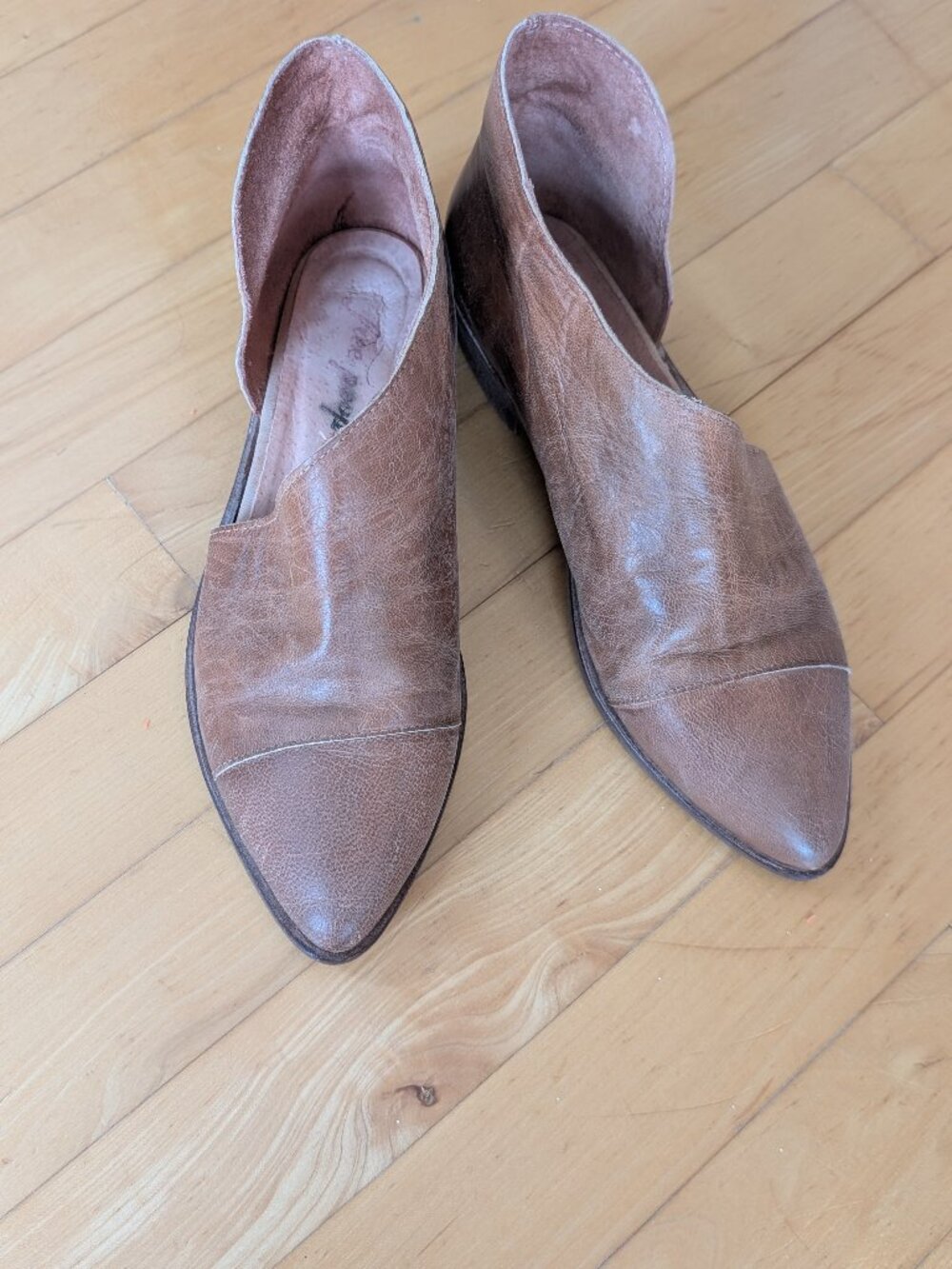 Free People Royale Flat - Brown Leather - Size 6
